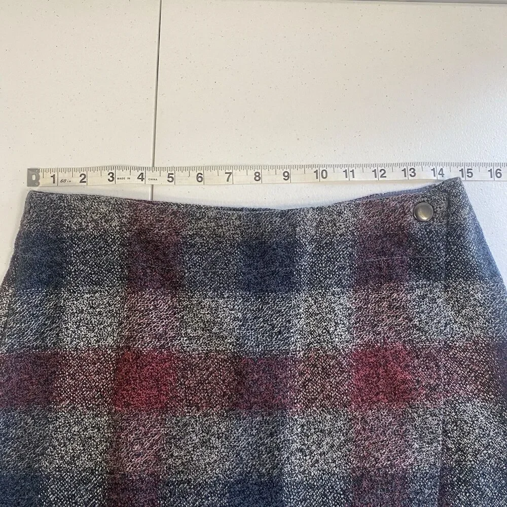 Free People Womens Emmy Mini Menswear Plaid Skort Grey Cotton Size 6 - Picture 11 of 13